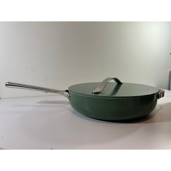 Caraway Skillet Pan Round Shape Long Handle Cookware Green With Lid 11.5 Inch - Picture 1 of 11